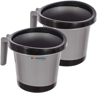 HOMESTIC Plastic Bath Mug(Black 1)