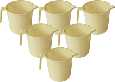 KUBER INDUSTRIES Plastic Bath Mug(Yellow 1.3)