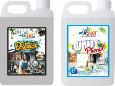 tiercart Combo of WHITE PHENYL AND DISHWASH CHARCOAL(2 x 1 L)