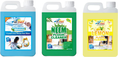 Tier enterprises Combo of 3 Glass Cleaner Sky+Floor Cleaner Neem+Lemon lemon(3 x 1 L)