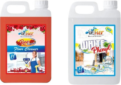 tiercart Combo of WHITE PHENYL AND FLOOR CLEANER ROSE(2 x 1 L)