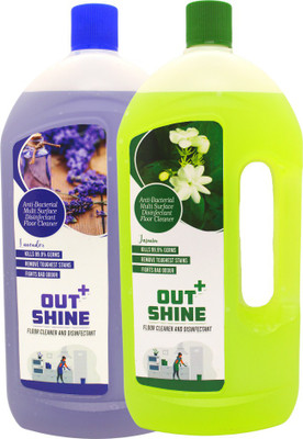Outshine+ Premium Disinfectant Floor Cleaner - LAVENDER & JASMINE - Pack of 2 - 1L Each(2 x 1 L)