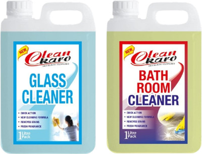 Tiersolution Combo of 2 Glass Cleaner Sky+Bathroom Cleaner lemon(2 x 1 L)