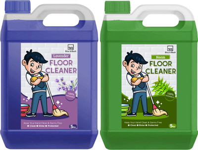 BLISS & BLUSH New Clinically Proven High Shine Floor Cleaner Liquid Lavender 5L & Neem 5L Lavender(2 x 5 L)