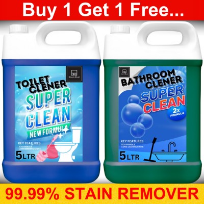 BLISS & BLUSH Toilet Cleaner & Bathroom Cleaner 10L Glass Cleaner for KitchenandHome Surfaces Lavender Liquid Toilet Cleaner(2 x 5000 ml)