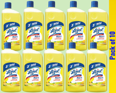 Lizol Disinfectant Surface & Floor Cleaner Liquid,Citrus042 Lemon(10 x 1 L)