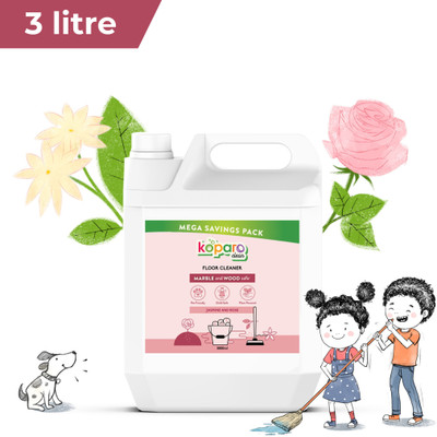 Koparo Disinfectant Floor Cleaner Liquid| For Tile & Marble | Plant Based & Non-Toxic Jasmine & Rose(3 L)