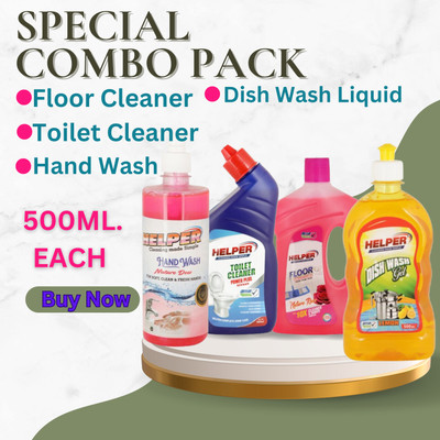 HELPER Special Combo Pack -500ml Each,Pack Of 4 ROSE,LEMON(4 x 500 ml)