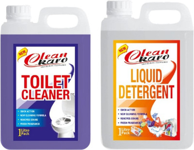 Tiersolution Combo of 2 Toilet Cleaner+Liquid Detergent lemon(2 x 1 L)