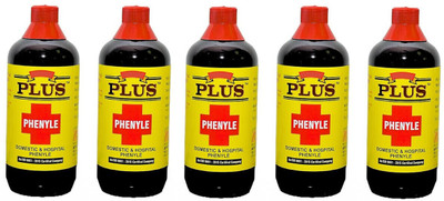 Plus Black Phenyl Liquid Surface Floor Cleaner | Remove Dirt | Germs | Bacteria & Kil Black Phenyle(5 x 450 ml)