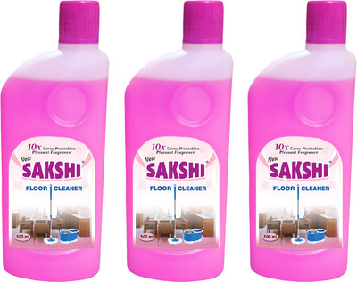 SAKSHI DETERGENT CAKE Sakshi Floor Cleaner Liquid, Powerful Germ Removal, Fresh Fragrance Lemon(3 x 166.67 ml)