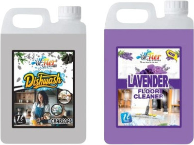 Tiersolution SUPER COMBO OF DISHWASH CHARCOAL AND FLOOR CLEANER LAVENDER(2 x 1 L)
