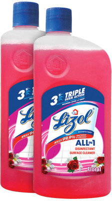Lizol Disinfectant Surface and Floor Cleaner Floral(2 x 625 ml)