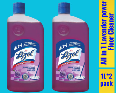 Lizol Disinfectant Surface & Floor Cleaner Liquid, lavender0113 lavender(2 x 1 L)