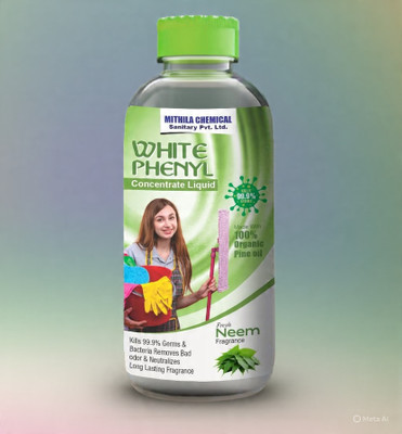 Dev Brand Mithila Chemicals White Phenyl Concentrate 200ml , Pine Oil Based Neem Fragrance Concerntrate Liquid Makes 5-7 litres of Good White Phenyl(200 ml)