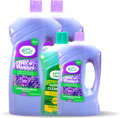 CareClean Floor Cleaner Multi-Surface Disinfectant for Home & Office 2 x 1L + 500ml Lavender Fresh & 500ml Lemon Grass(3000 ml)