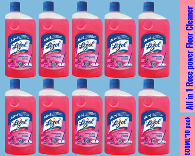 Lizol Disinfectant Surface & Floor Cleaner Liquid,500ML Rose07 Rose(10 x 0.5 L)
