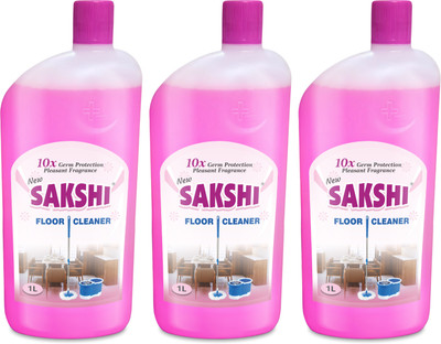 SAKSHI DETERGENT CAKE Sakshi Floor Cleaner Liquid, Powerful Germ Removal, Fresh Fragrance Lemon(3 x 333.33 ml)