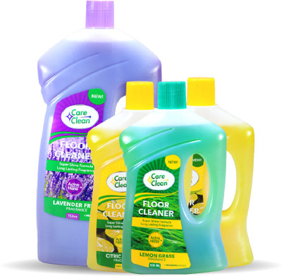 CareClean Floor Cleaner Multi-Surface Disinfectant for Home & Office 1 L Lavender Fresh & 2 × 500ml Citric Lemon & 500ml Lemon Grass(2500 ml)