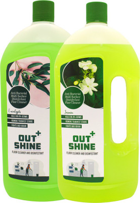 Outshine+ Premium Disinfectant Floor Cleaner - EUCALYPTUS & JASMINE - Pack of 2 - 1L Each(2 x 1 L)