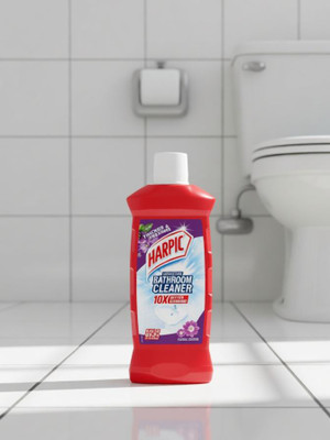 Harpic Bathroom Cleaner Liquid, Floral - 1 Litre | New Thicker Bathroom Floor Cleaner | Red Harpic Bottle Floral(1 L)
