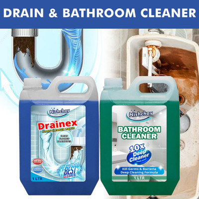 NISHCHAY Bathroom And Drain Cleaner Gel , Easy & Effective Clog Remover orignal(2 x 1 L)