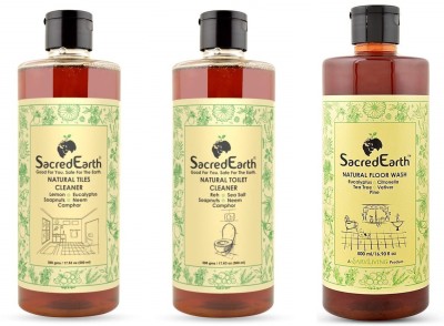 SacredEarth Natural Tiles, Toilet & Foor Cleaner Liquid 500 ml each (Combo Pack) NATURAL(3 x 500 ml)