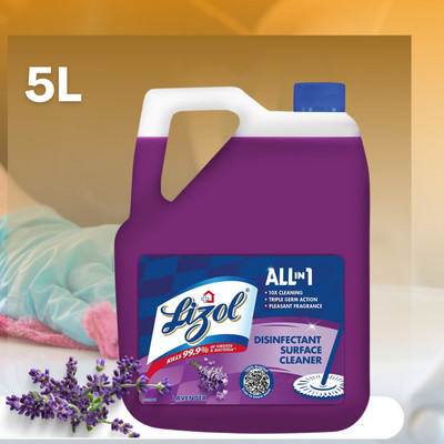 Lizol Disinfectant Surface Floor Cleaner Liquid | Suitable for All Floor Cleaner Lavender(5 L)