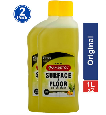 Ambetol Surface And Floor Cleaner Disinfectant Liquid Lemon 1 Ltr Lemon(2 x 1 L)
