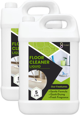FLISKO Floor Cleaner | Bathroom Surface Cleaning Liquid , Ecofriendly , Skin Friendly | Green Lemon(2 x 5000 ml)