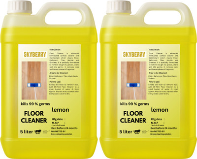Skyberry Floor Cleaner, Disinfectant Surface Cleaner, Kills 99.9% Germs, yellow lemon(2 x 5 L)