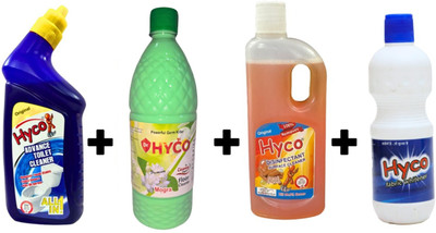 Hyco Multi-Surface Cleaning Combo Toilet Cleaner, Floor Cleaner & Fabric Whitener Fresh(4 x 625 ml)