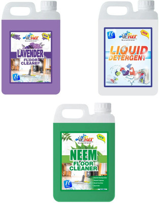 Tier enterprises Combo of 3 Floor Cleaner Lavender, Liquid Detergent, Floor Cleaner Neem lemon(3 x 1 L)