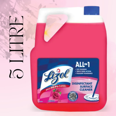 Lizol Disinfectant Surface & Floor Cleaner Liquid,Suitable for All Floor Cleaner Mopsk Floral01(5 L)