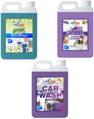 Tier enterprises Combo of 3 Floor Cleaner Jasmine, Floor Cleaner Lavender, Car Wash lemon(3 x 1 L)