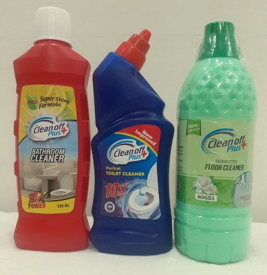 Clean Off 3In1 Home Care Combo Bathroom Cleaner500ml,Toilet Cleaner500ml&Floor Cleaner1ltr Multi Fragrance(3 x 0.67 L)