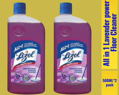 Lizol Disinfectant Surface & Floor Cleaner Liquid,500ml lavender029 lavender(2 x 0.5 L)