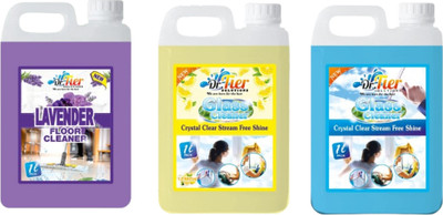 Tier enterprises Combo of 3 Floor Cleaner Lavender+Glass Cleaner Lemon+Sky lemon(3 x 1 L)