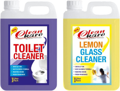 Tiersolution Combo of 2 Toilet Cleaner+Glass Cleaner Lemon lemon(2 x 1 L)