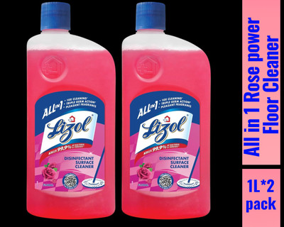 Lizol Disinfectant Surface & Floor Cleaner Liquid,Rose085 Rose(2 x 1 L)