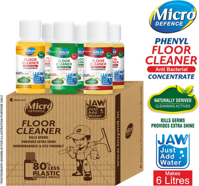 MicroDefence Floor Cleaner Combo|Pine,Neem & Lemon Oil|50ml Conc=1L|6x50ML Conc makes 6L Pine, Lemon, Neem(Citronella)(6 x 50 ml)