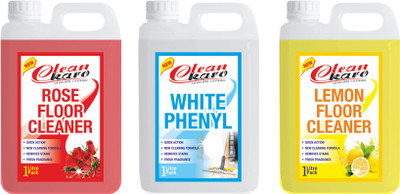 Tiersolution Combo of 3 Floor Cleaner Rose+White Phenyl+Floor Cleaner Lemon lemon(3 x 1 L)