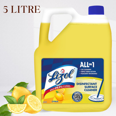 Lizol Disinfectant Surface & Floor Cleaner Liquid Suitable for All Floor Cleaner Mopsp lemon05(5 L)