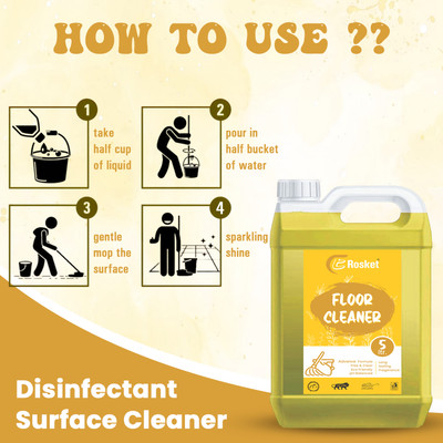 EROSKET Long Lasting, Disinfectant Liquid,Suitable for All Mops Lemon Multi-Fragrance(5 L)