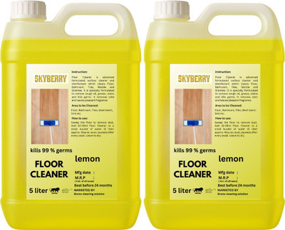skyberry Floor Cleaner, Disinfectant Surface Cleaner, Kills 99.9% Germs yellow lemon(2 x 5 L)