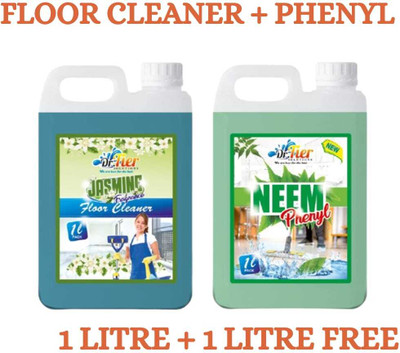 Tier enterprises Classic combo of 2 litre Neem Phenyl And FLOOR CLEANER JASMINE NEEM(2 x 1 L)