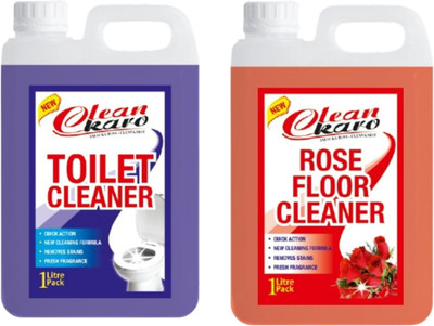Tiersolution Combo of 2 Toilet Cleaner+Floor Cleaner Rose lemon(2 x 1 L)