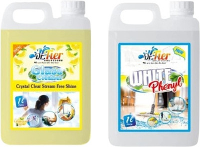 tiercart Combo of WHITE PHENYL AND GLASS CLEANER LEMON(2 x 1 L)