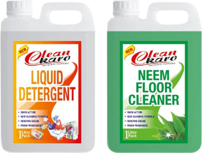 Tiersolution Combo of 2 Liquid Detergent+Floor Cleaner Neem lemon(2 x 1 L)
