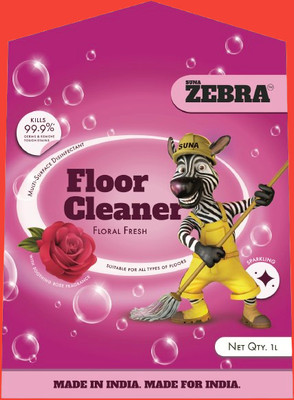 suna zebra Floral Fresh Rose Floor Cleaner 1000ml – Multi-Surface Deep Cleaning Rose(pink) Fragrance(1000 ml)
